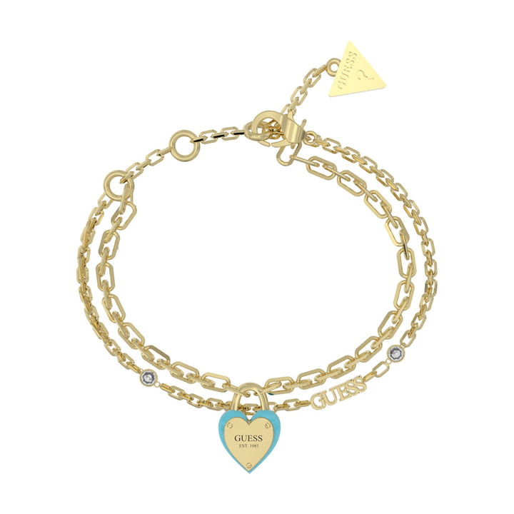 Guess Damen Armband All You Need Is Love JUBB04206JW - Gold/Türkis / S / Gold/Türkis / L - View 3