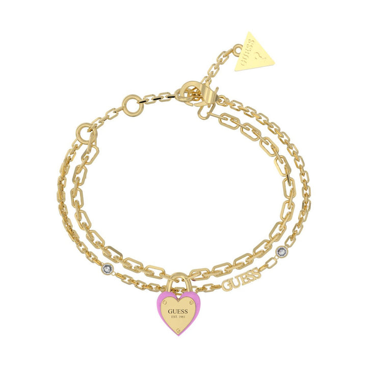 Guess Damen Armband All You Need Is Love JUBB04206JW - Gold/Pink / S / Gold/Pink / L
