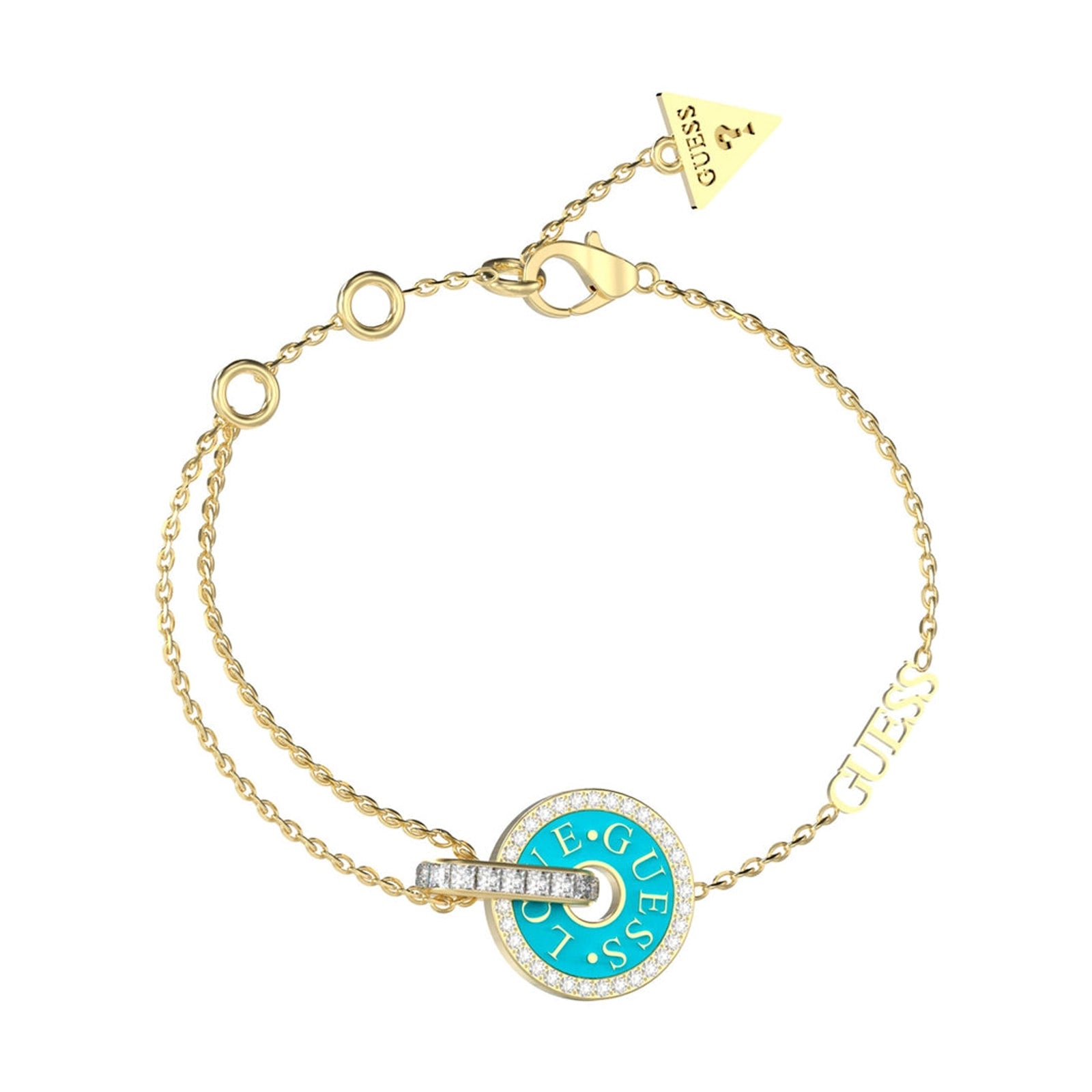 Guess Damen Armband JUBB04078JW - Gold/Türkis / S / Gold/Türkis / L - View 2