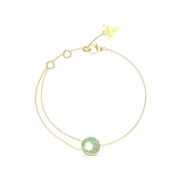 Guess Damen Armband JUBB05227JW - Gold/Türkis / L / Gold/Türkis / S