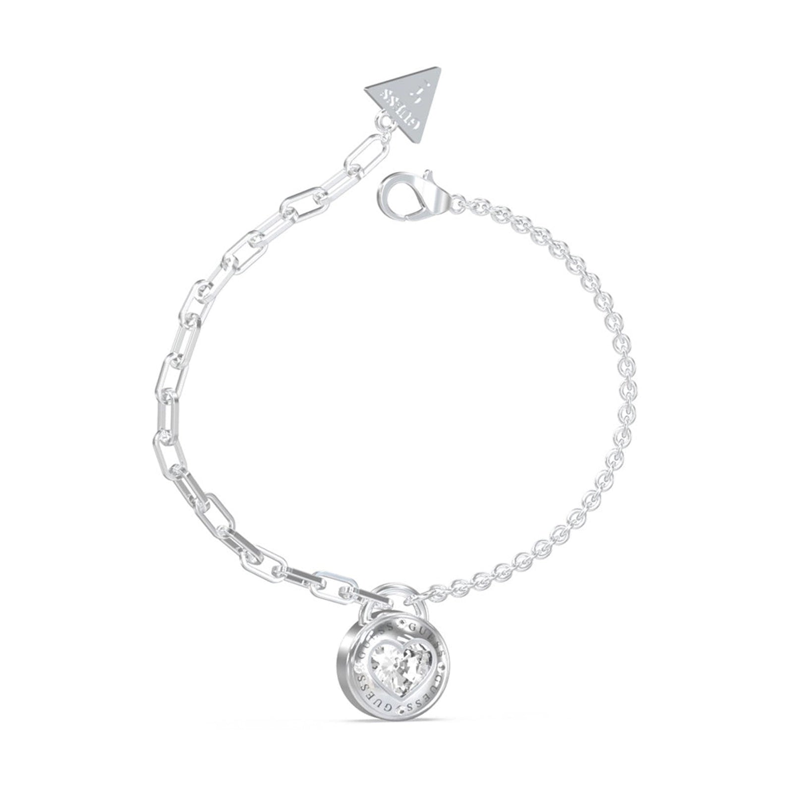 Guess Damen Armband Rolling Hearts JUBB03353JW - Silber / S / Silber / L