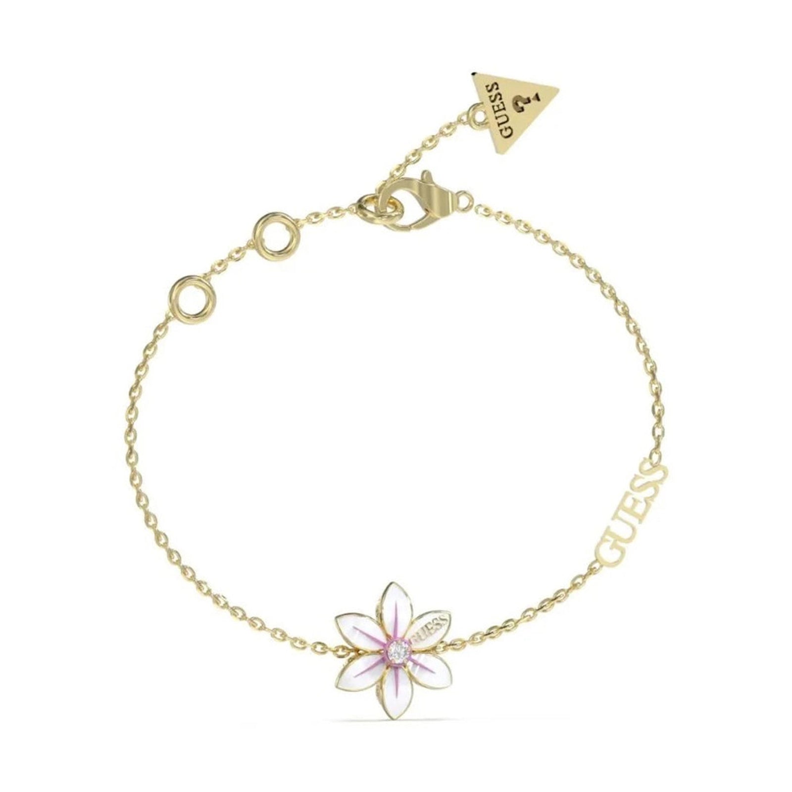 Guess Damen Armband White Lotus JUBB04134JW - Gold/Weiß/Pink / S / Gold/Weiß/Pink / L - View 2