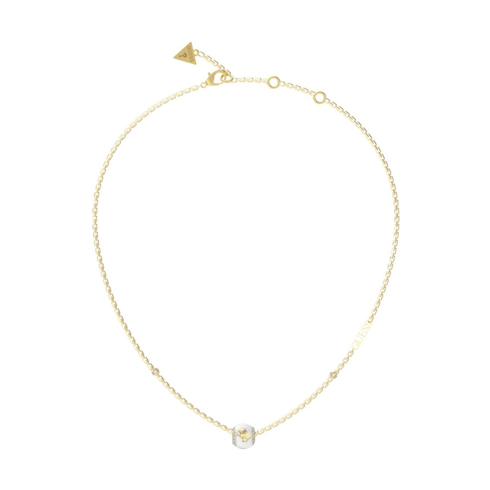 Guess Damen Halskette 4G Loop JUBN02281JW - Gold/Weiß - View 2