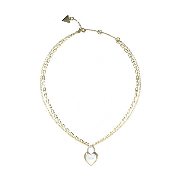 Guess Damen Halskette All You Need Is Love JUBN04208JW - Gold/Weiß