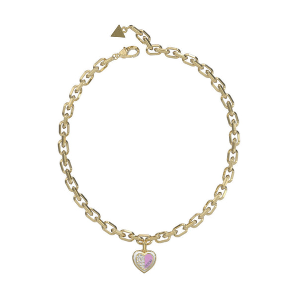 Guess Damen Halskette Lovely JUBN03033JW - Gold/Pink