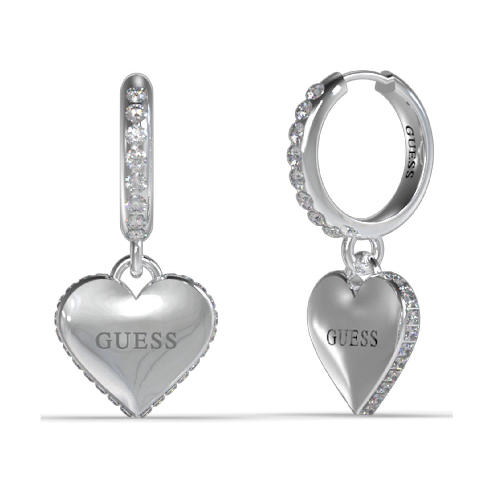 Guess Damen Ohrhänger Falling In Love JUBE02236JW - Silber