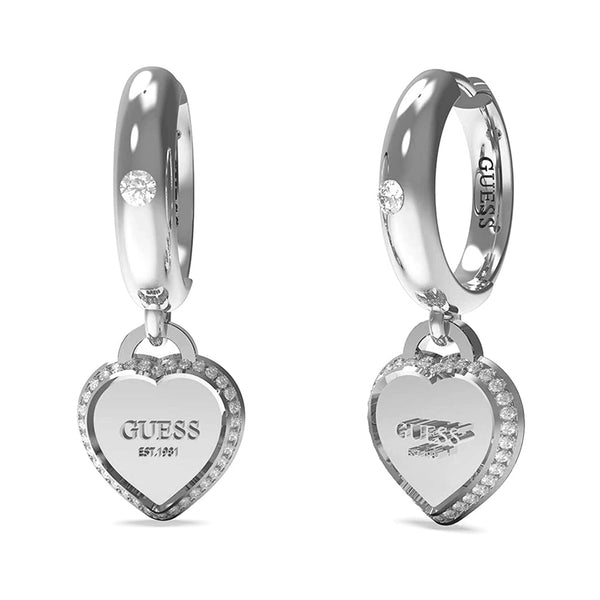 Guess Damen Ohrhänger Fine Heart JUBE01426JW - Silber