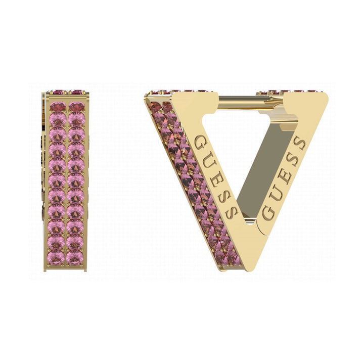 Guess Damen Ohrstecker Crazy Earrings JUBE03306JW - Gold/Pink - View 4