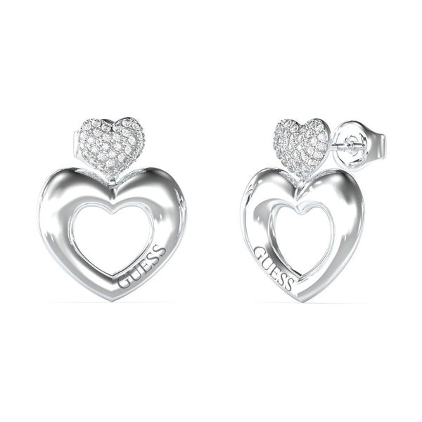 Guess Damen Ohrstecker Crazy In Love JUBE05209JW - Silber