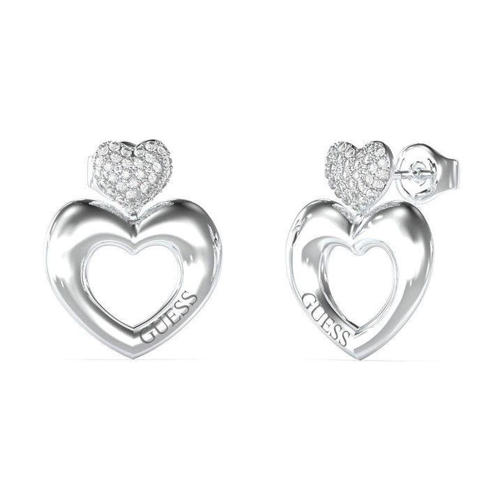 Guess Damen Ohrstecker Crazy In Love JUBE05209JW - Silber