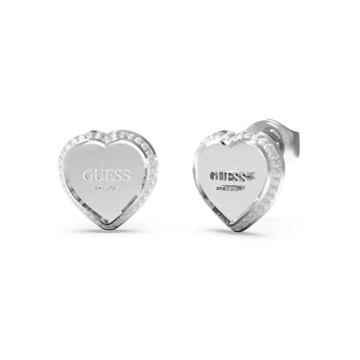 Guess Damen Ohrstecker Fine Heart JUBE01427JW - Silber - View 2
