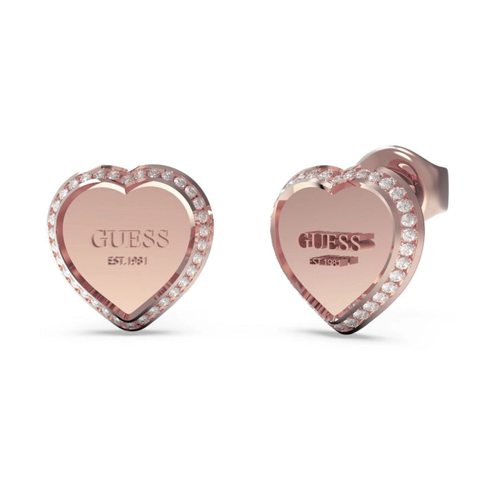 Guess Damen Ohrstecker Fine Heart JUBE01427JW - Rosegold