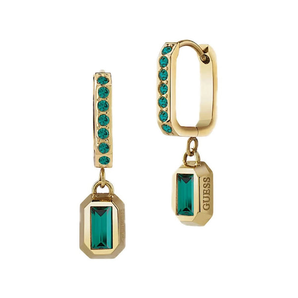 Guess Damen Ohrstecker Hashtag JUBE04252JW - Gold/Grün