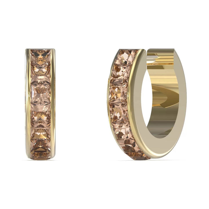 Guess Damen Ohrstecker Huggie Me JUBE03134JW - Gold/Braun - View 7