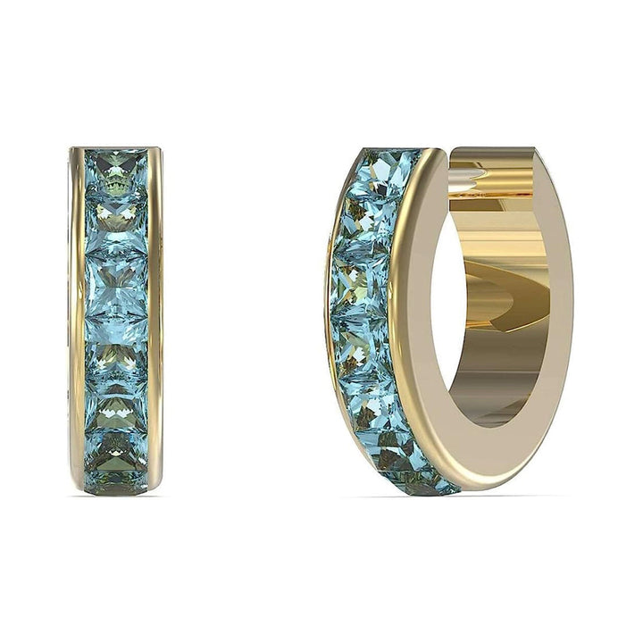 Guess Damen Ohrstecker Huggie Me JUBE03134JW - Gold/Türkis - View 3