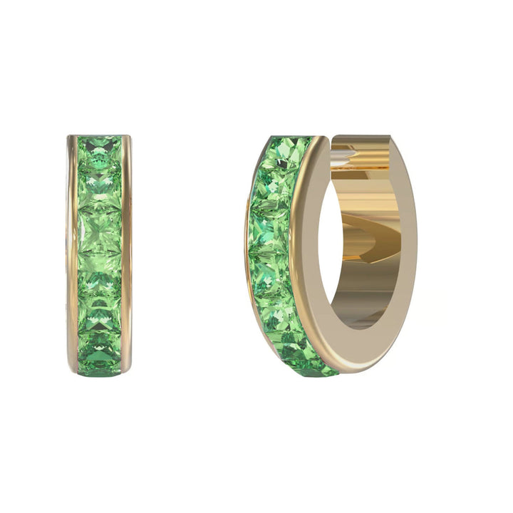 Guess Damen Ohrstecker Huggie Me JUBE03134JW - Gold/Grün - View 4