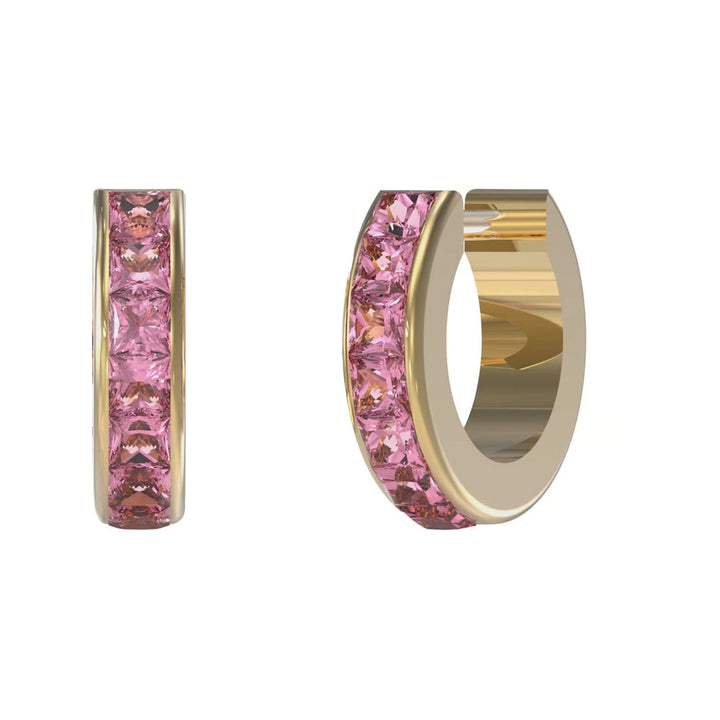 Guess Damen Ohrstecker Huggie Me JUBE03134JW - Gold/Pink - View 5