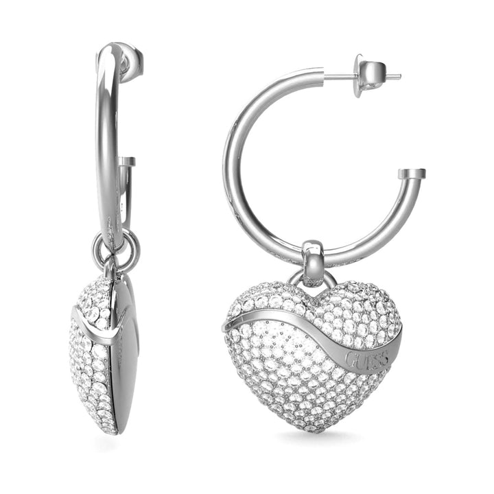 Guess Damen Ohrstecker In My Heart JUBE04495JW - Silber