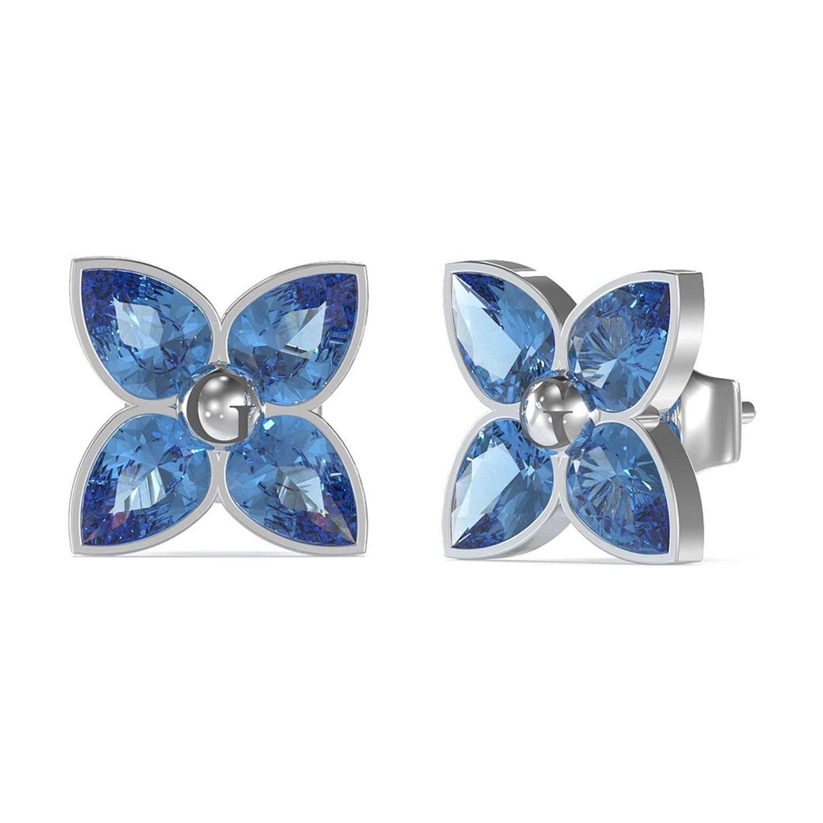 Guess Damen Ohrstecker JUBE02150JW - Silber/Blau