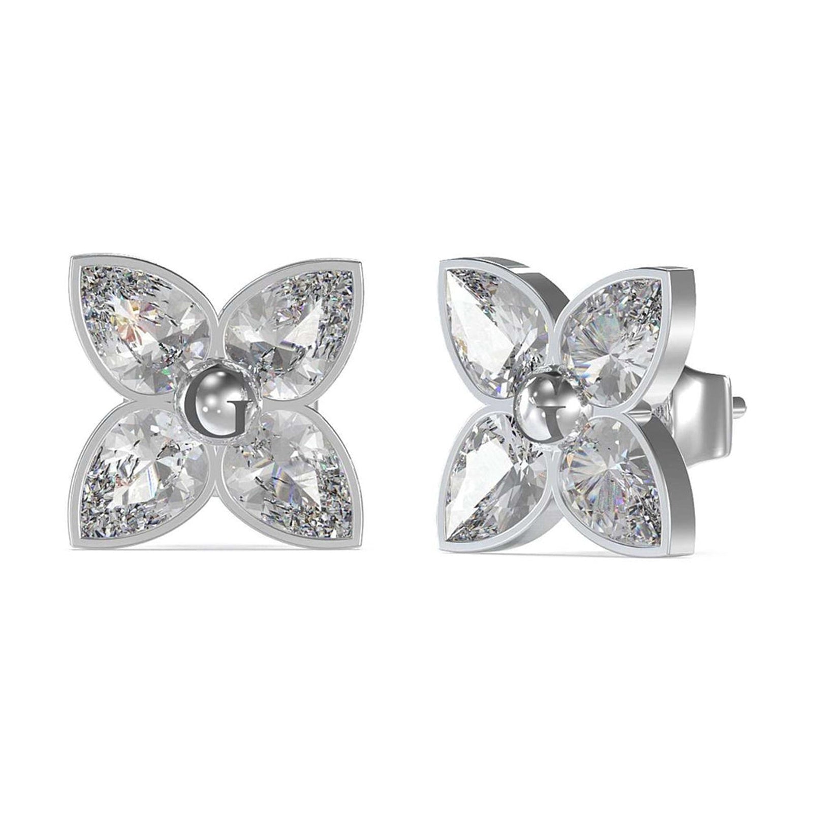 Guess Damen Ohrstecker JUBE02150JW - Silber/Weiß - View 2