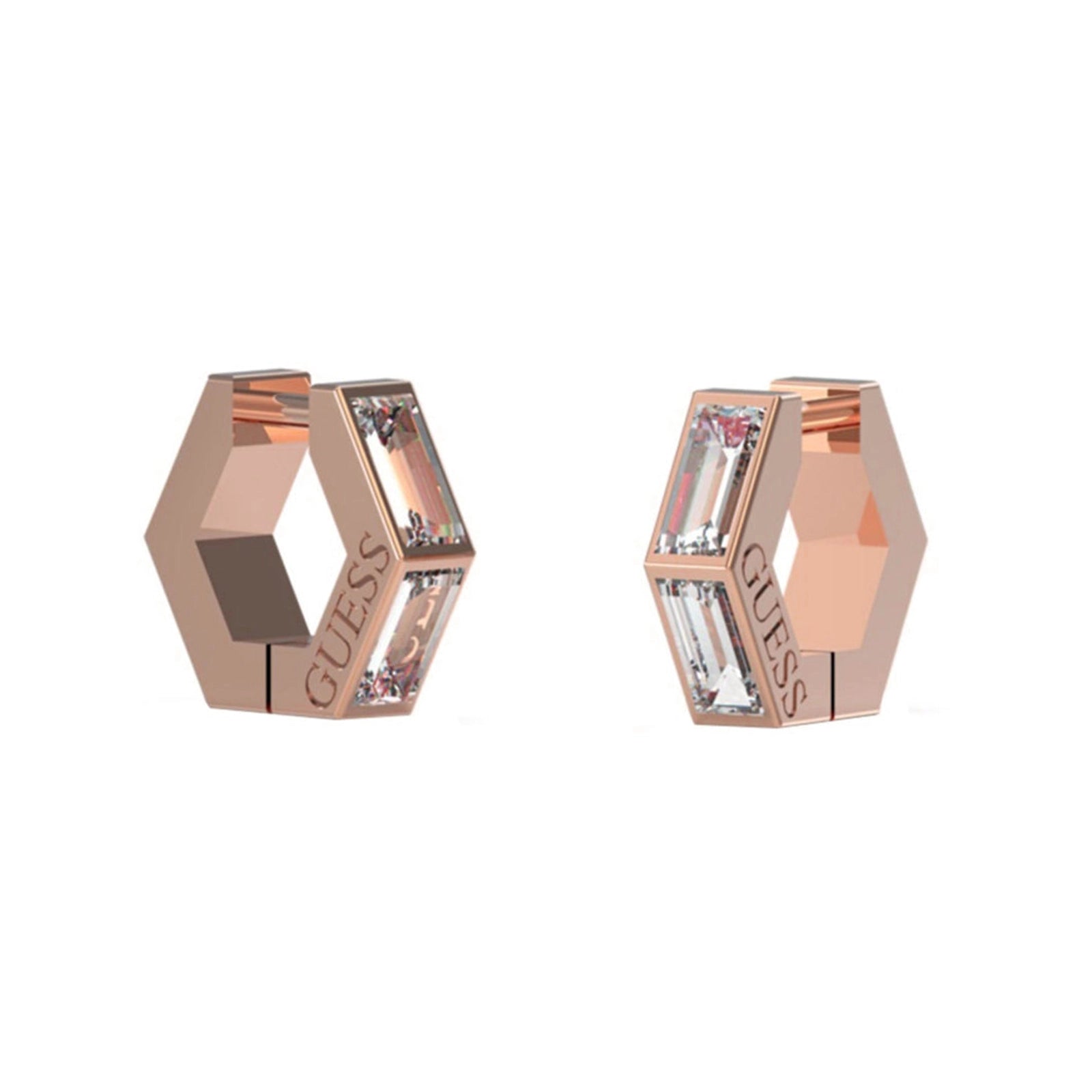 Guess Damen Ohrstecker JUBE03133JW - Rosegold/Weiß