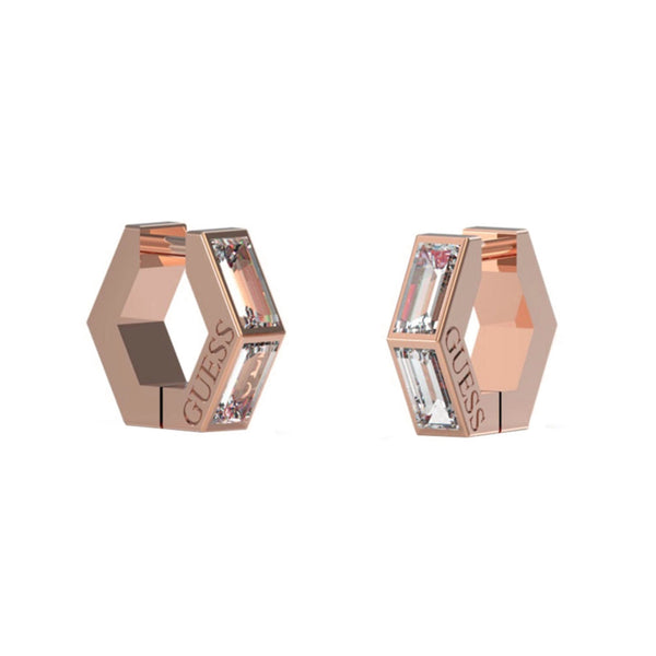 Guess Damen Ohrstecker JUBE03133JW - Rosegold/Weiß