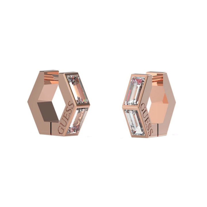 Guess Damen Ohrstecker JUBE03133JW - Rosegold/Weiß