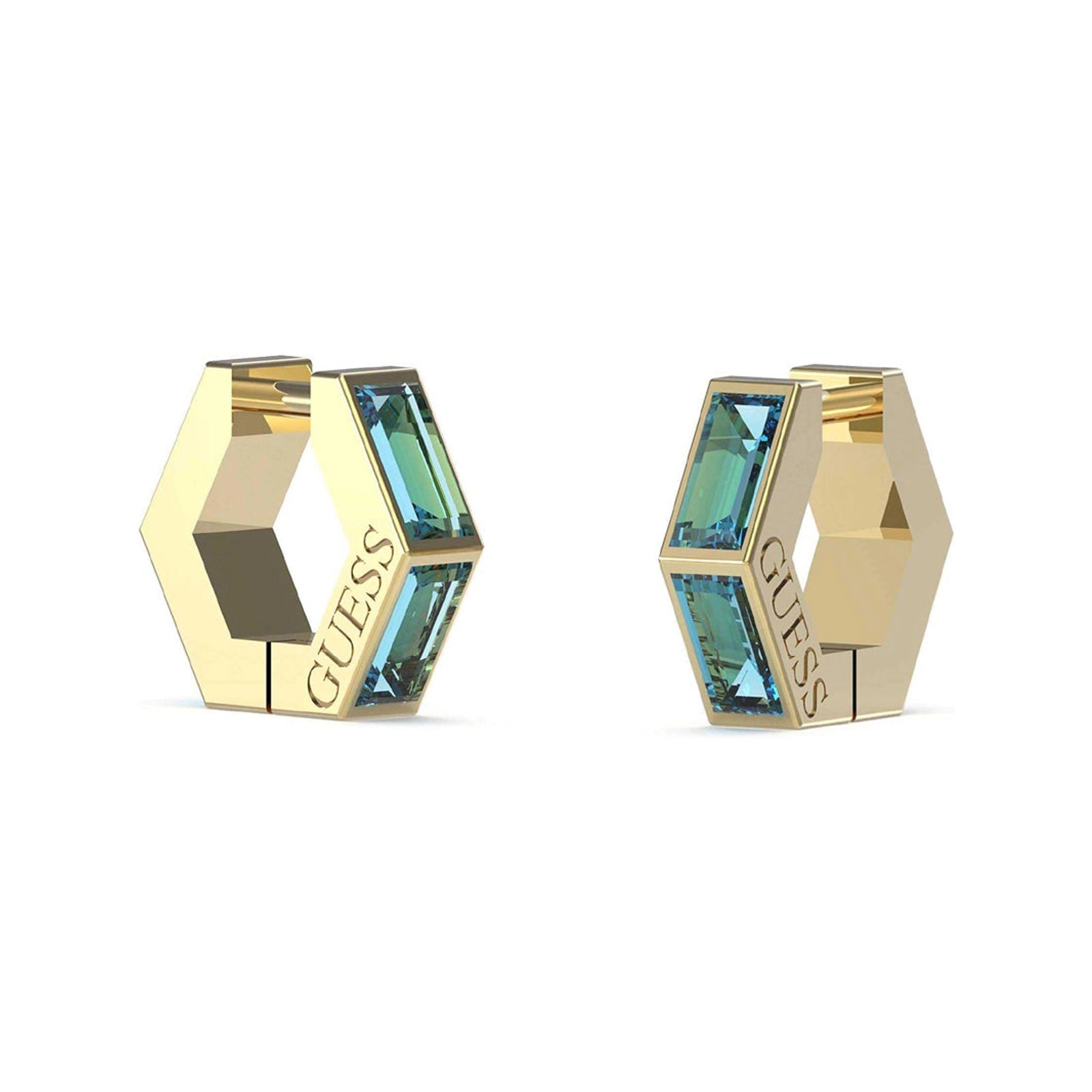 Guess Damen Ohrstecker JUBE03133JW - Gold/Türkis - View 3