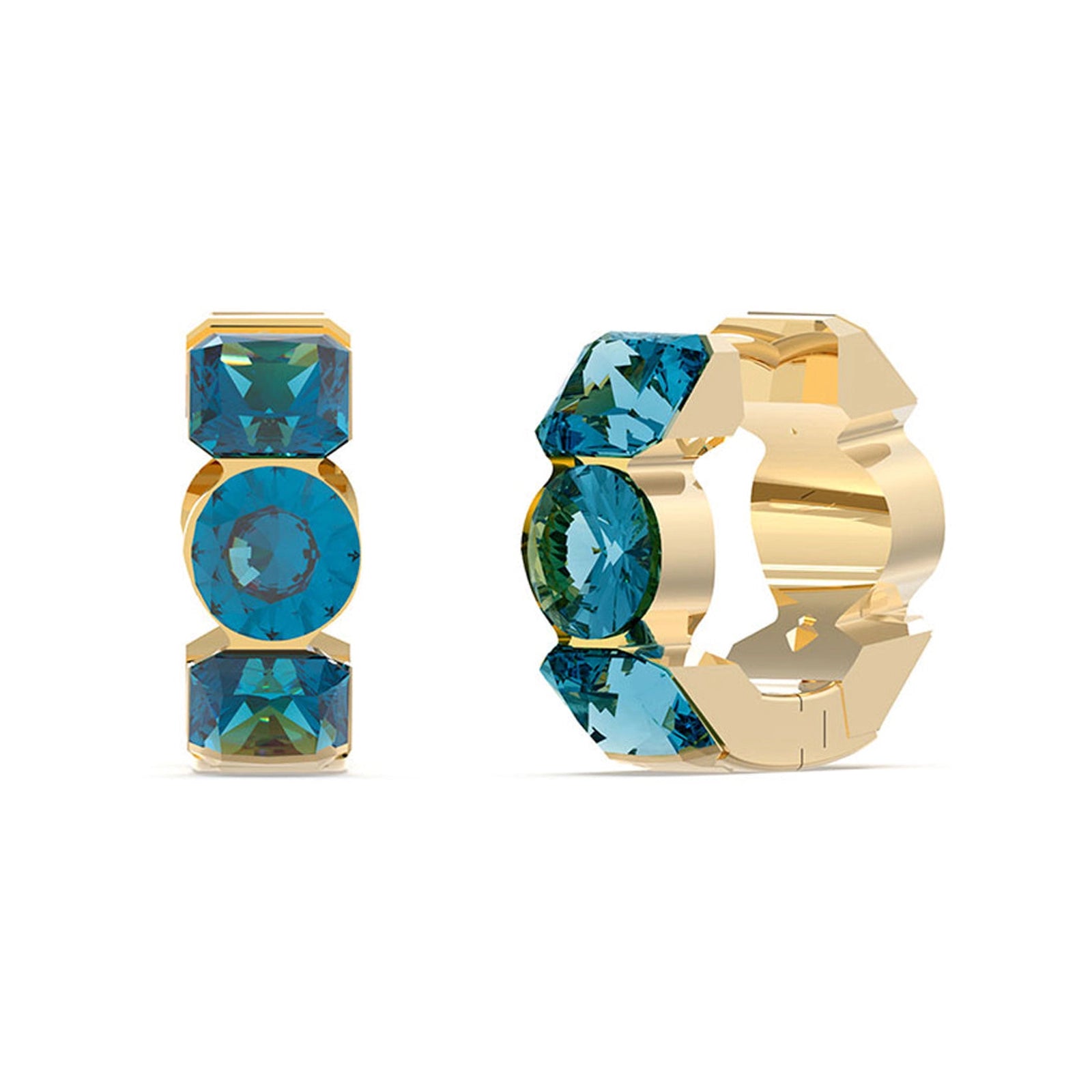 Guess Damen Ohrstecker JUBE03305JW - Gold/Blau - View 2