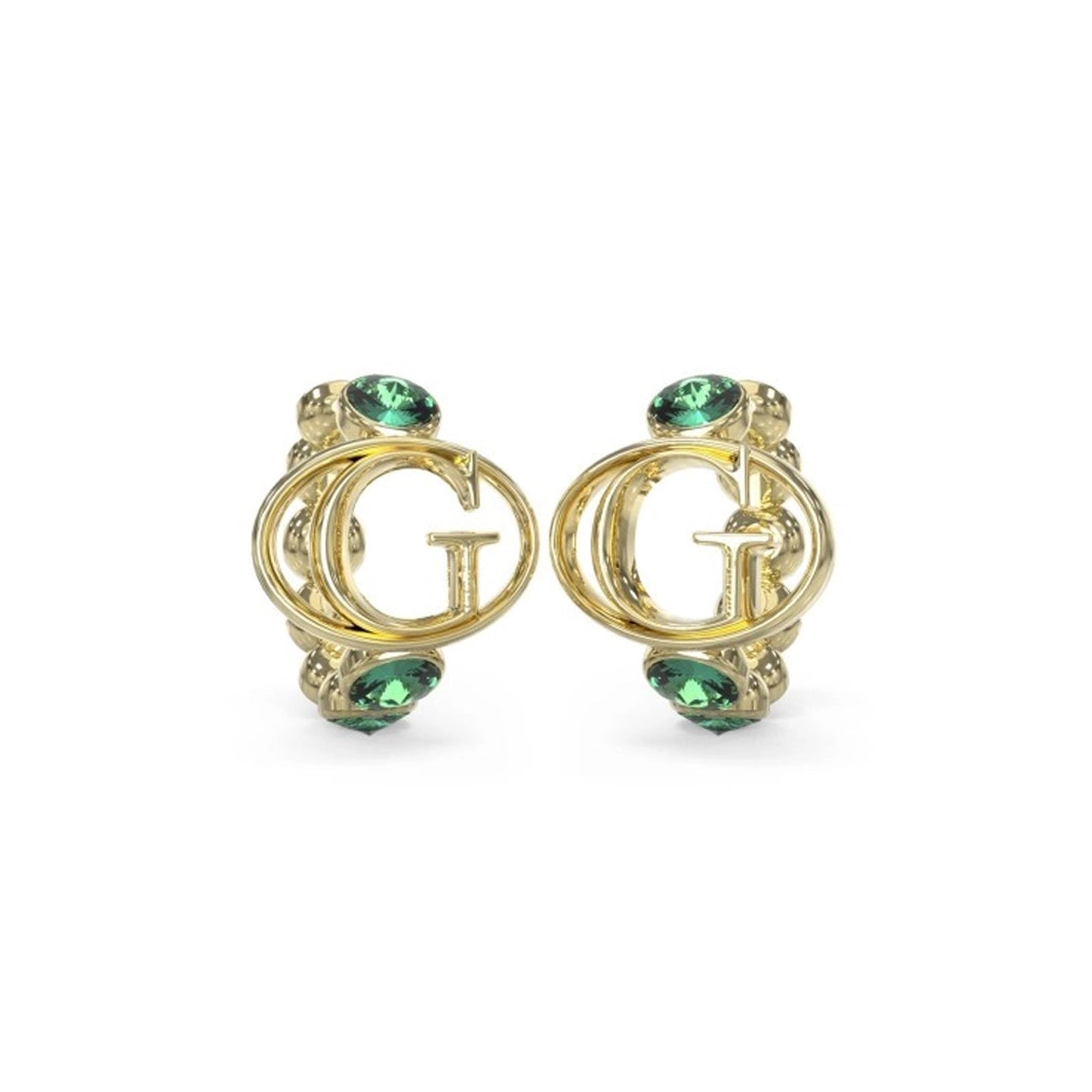 Guess Damen Ohrstecker JUBE03360JW - Gold/Grün