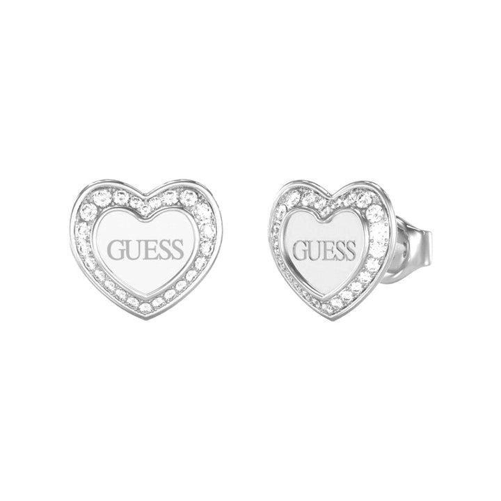 Guess Damen Ohrstecker JUBE04035JW - Silber/Weiß