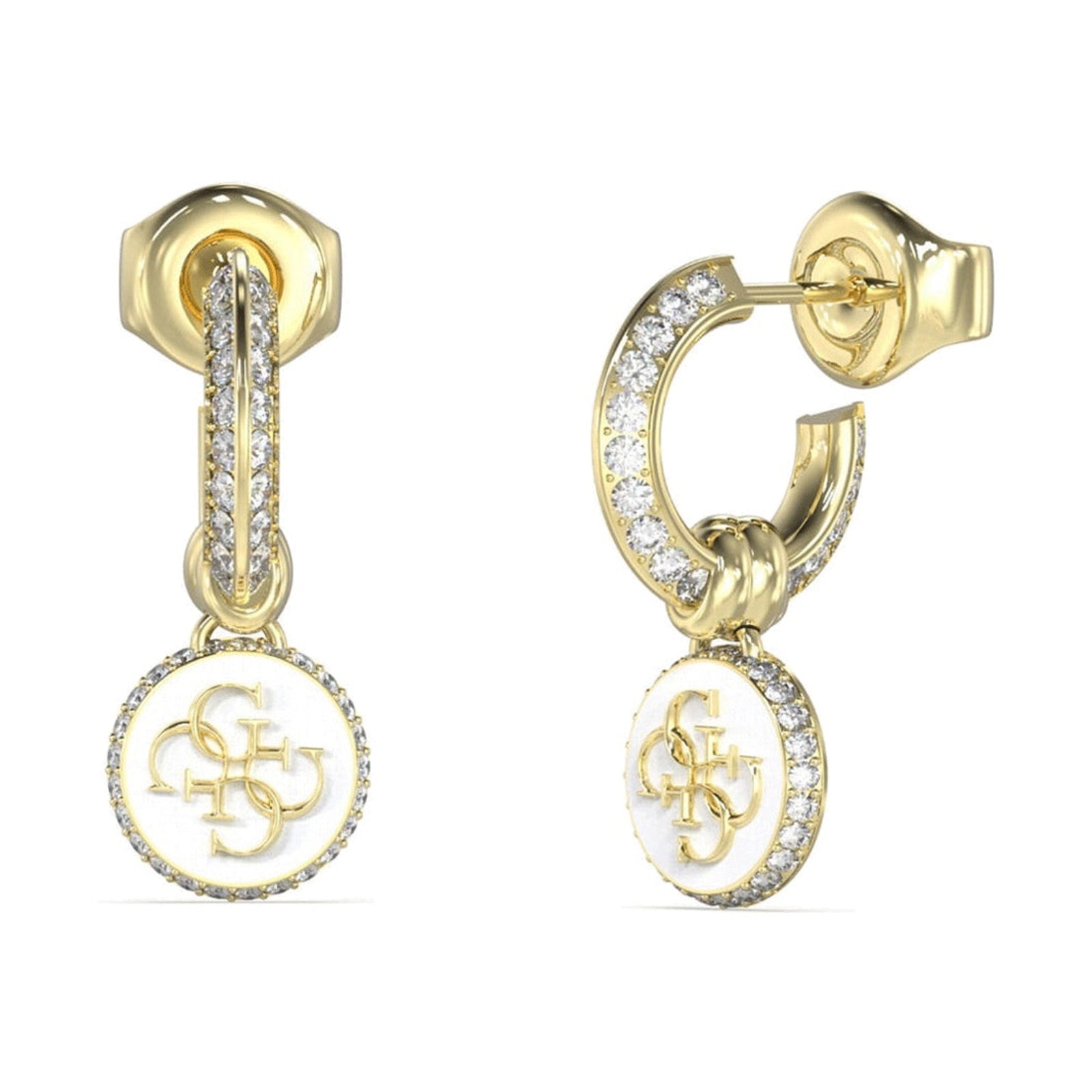 Guess Damen Ohrstecker JUBE04054JW - Gold/Weiß - View 2
