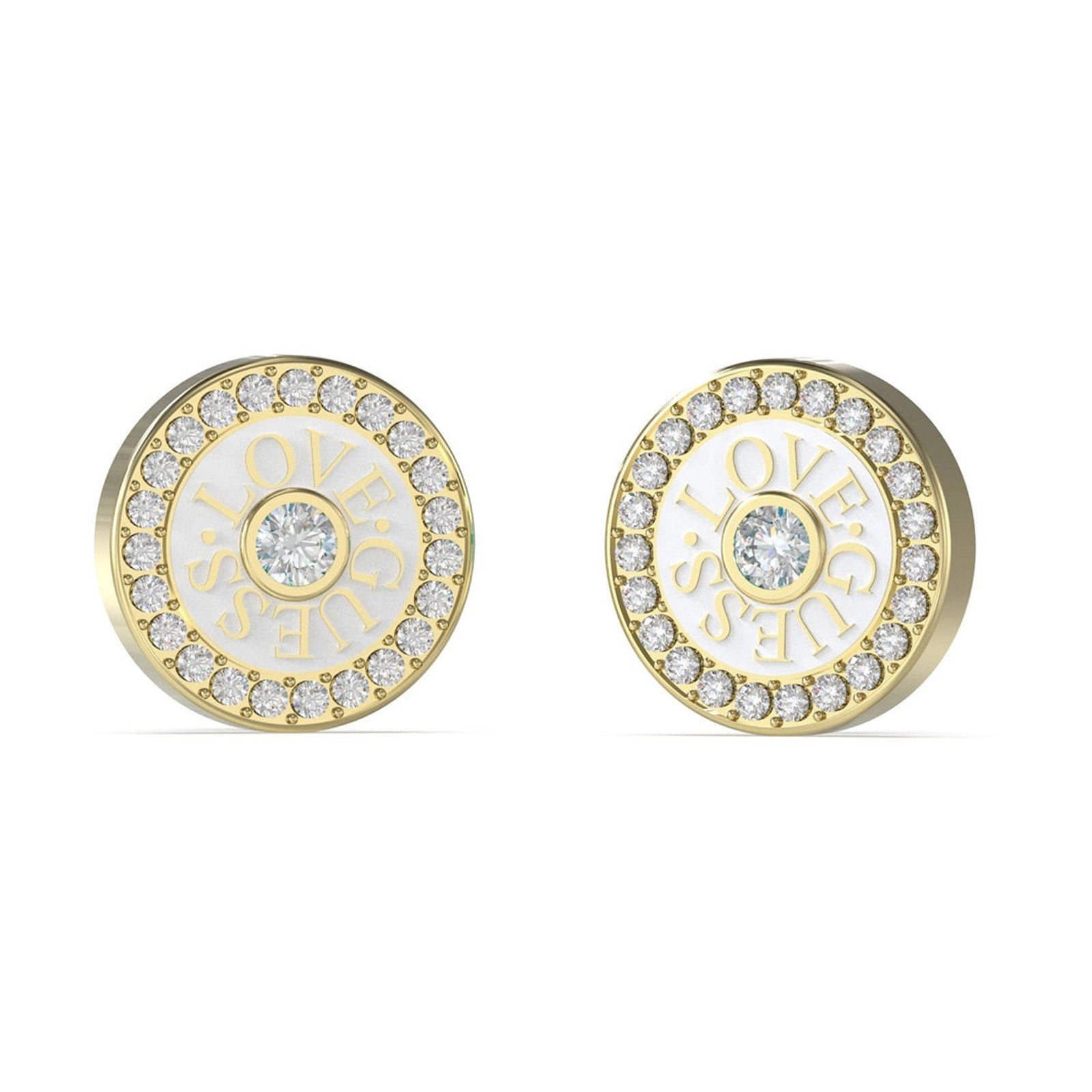 Guess Damen Ohrstecker JUBE04081JW - Gold/Weiß - View 3