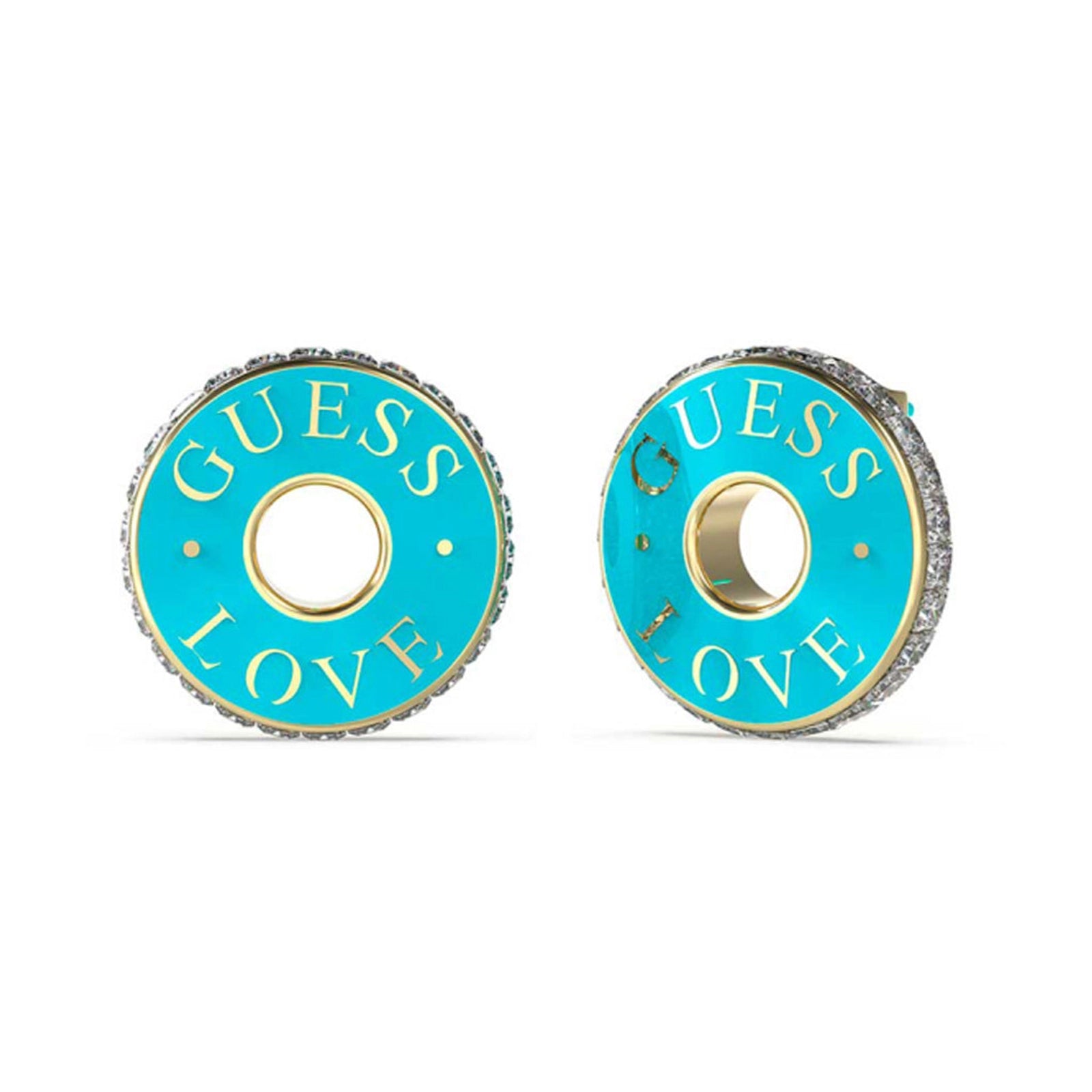 Guess Damen Ohrstecker JUBE04084JW - Gold/Türkis - View 3