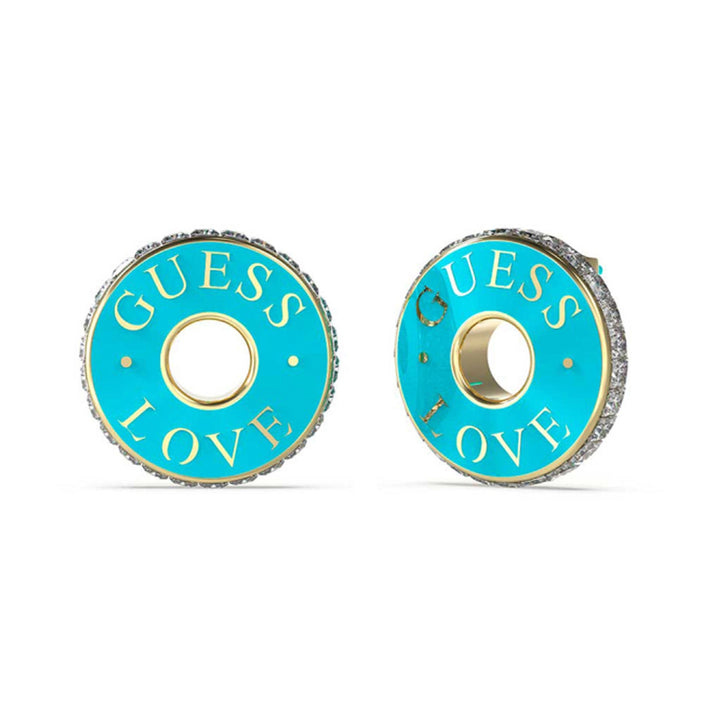 Guess Damen Ohrstecker JUBE04084JW - Gold/Türkis - View 3