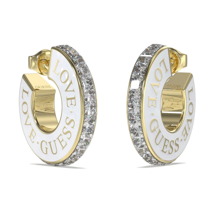 Guess Damen Ohrstecker Love JUBE04083JW - Gold/Weiß - View 4