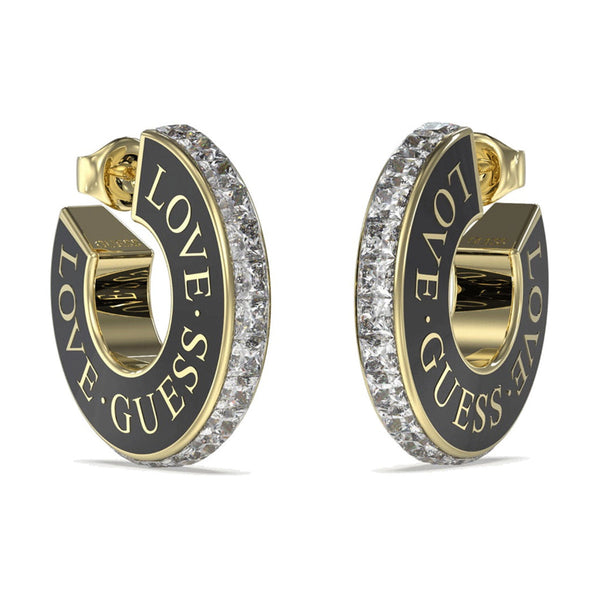 Guess Damen Ohrstecker Love JUBE04083JW - Gold/Schwarz