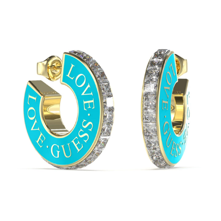 Guess Damen Ohrstecker Love JUBE04083JW - Gold/Türkis - View 3