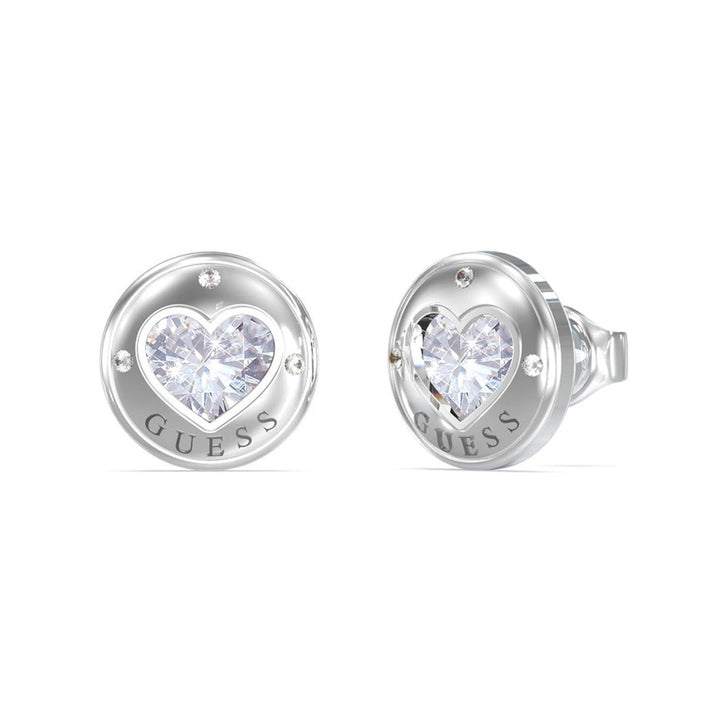 Guess Damen Ohrstecker Rolling Hearts JUBE03349JW - Silber - View 2