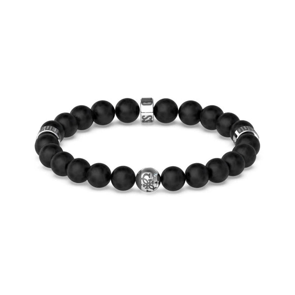 Guess Herren Armband 4G Icon JUMB02117JW - Silber/Schwarz