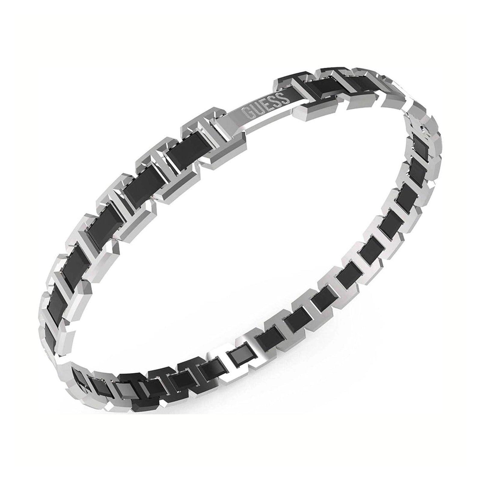 Guess Herren Armband JUMB04030JW - Silber/Schwarz