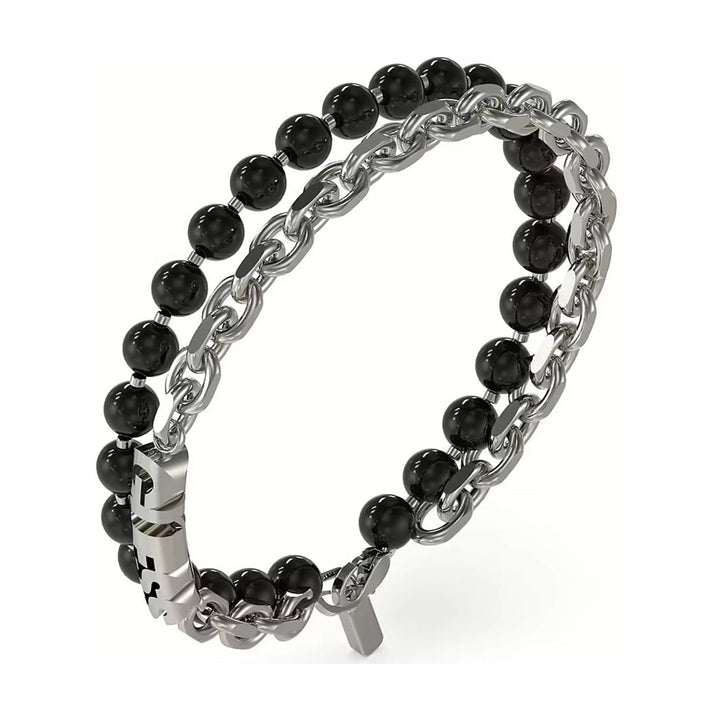 Guess Herren Armband JUMB04051JW - Silber/Schwarz / XS / Silber/Schwarz / S / Silber/Schwarz / L