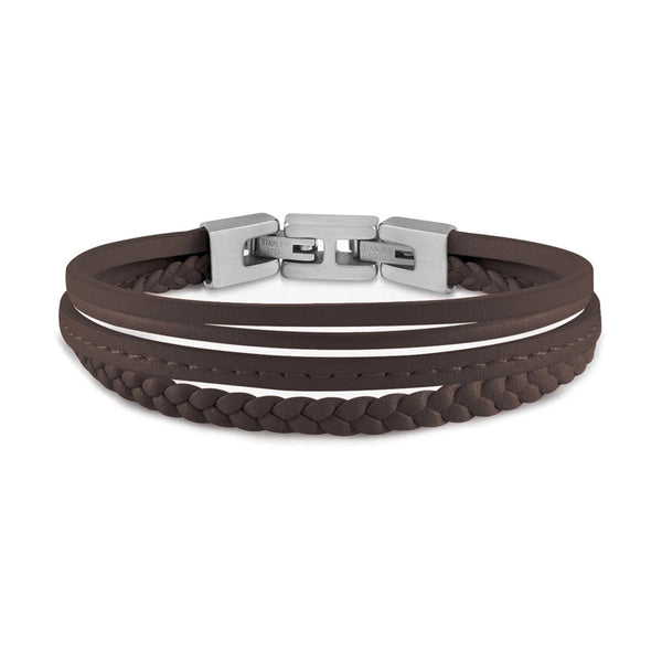 Guess Herren Armband Malibu JUMB01345JW - Silber/Braun