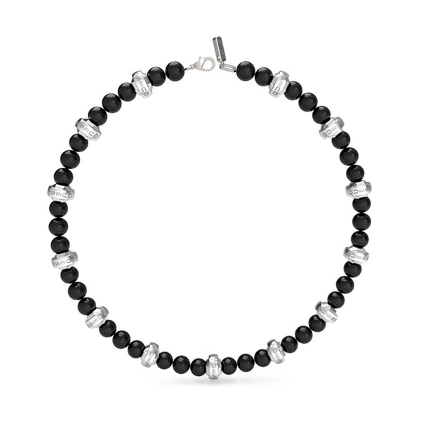 Guess Herren Halskette Edgy Styles JUMN04056JW - Silber/Schwarz