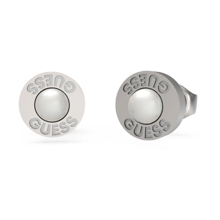 Guess Herren Ohrstecker JUME04067JW - Silber/Weiß