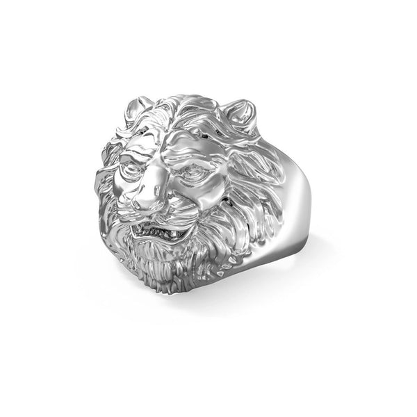 Guess Herren Ring Ring Lion King JUMR01307JW - Silber / 64 / Silber / 62