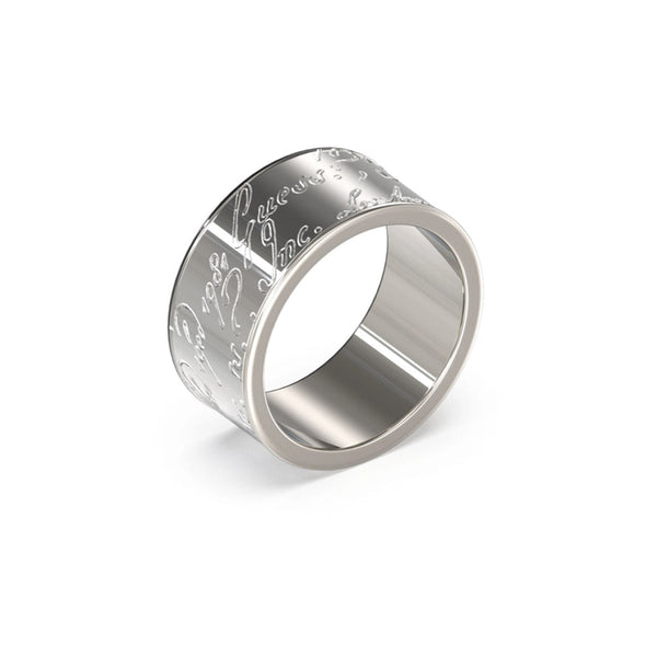 Guess Herren Ring Ring Schriftzug JUMR04405JW - Silber / 66