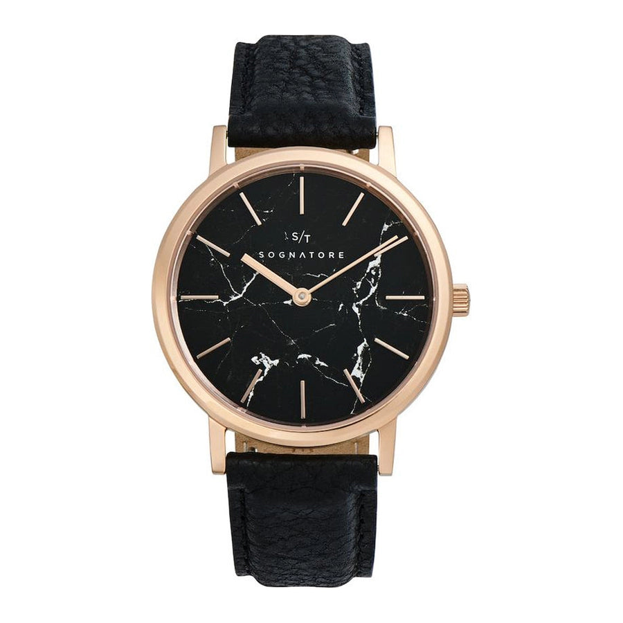 Sognatore Marble Black Rose Gold Damenuhr / Herrenuhr